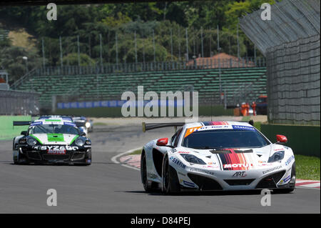 Imola, Italy. 19th May, 2013.   Glles Vannelet and Antoine Leclerc of ART Grand Prix team in McLaren MP4/12C during the GT Tour FFSA from Imola. Stock Photo