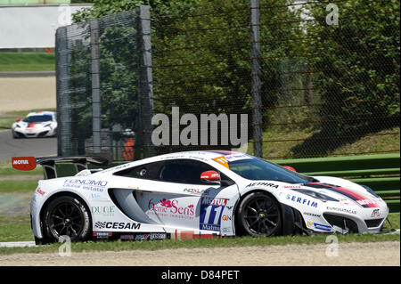 Imola, Italy. 19th May, 2013.   Glles Vannelet and Antoine Leclerc of ART Grand Prix team in McLaren MP4/12C during the GT Tour FFSA from Imola. Stock Photo