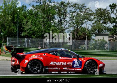 Imola, Italy. 19th May, 2013.   Beaubelique Jean-Luc and Soheil Ayari of Sofrev ASP team in Ferrari 458  during the GT Tour FFSA from Imola. Stock Photo