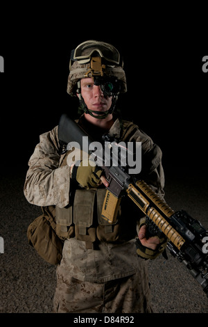 Portrait of a U.S. Marine wearing night vision device. Stock Photo