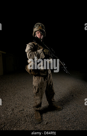 Portrait of a U.S. Marine in Northern Afghanistan. Stock Photo