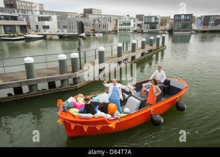 Floating houses in Ijburg, Amsterdam, built to counteract increased flooding and sea level rise. Stock Photo