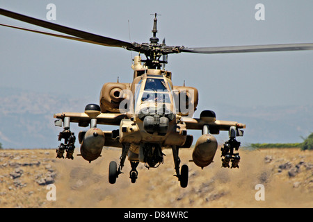 An AH-64A Peten attack helicopter of the Israeli Air Force. Stock Photo