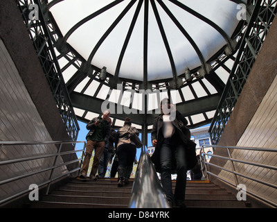 Commuters entering NYC's Union Square subway station, New York, NY, April 25, 2013, © Katharine Andriotis Stock Photo