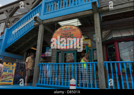 The Island Trading Post along Main St. in Cedar Key Florida USA on the Gulf Coast. Stock Photo