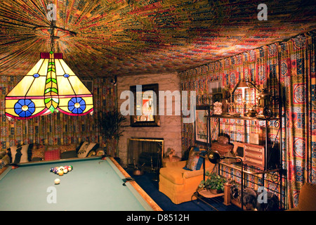 A view of the Pool Room in Elvis Presley's mansion Graceland in Memphis, Tennessee Stock Photo