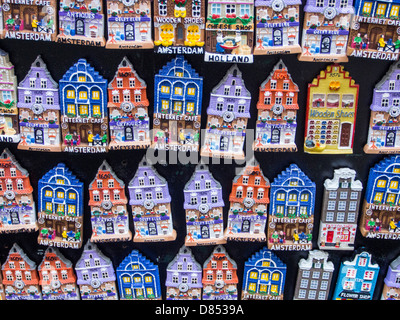 Dutch house fridge magnets for sale in Amsterdam, Netherlands. Stock Photo