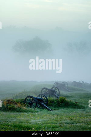 Cannons on Cemetery Hill battlefield, Gettysburg National Military Park, Pennsylvania, USA Stock Photo