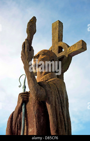 St Aidan of Lindisfarne, the patron saint of St Aidan's Anglican church USA often mistaken for St Cuthbert Stock Photo