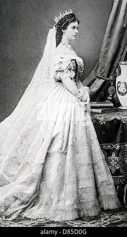EMPRESS ELISABETH OF AUSTRIA (1837-1898) on the day of her coronation as Queen of Hungary, 8 June 1867 Stock Photo