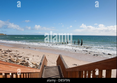 Walkway to Port Willunga beach in South Australia Stock Photo