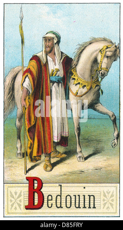 Bedouin Arab with horse Stock Photo