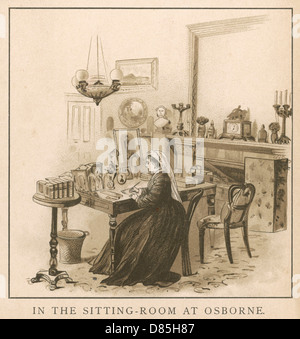 Queen Victoria in her Osborne House sitting room Stock Photo