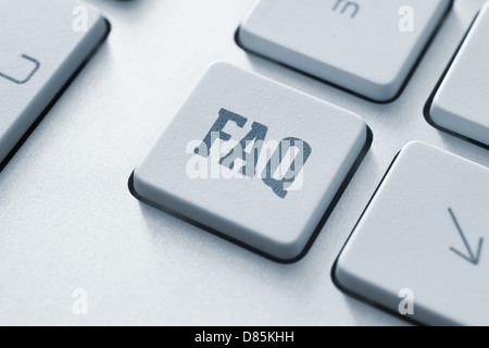 Frequently asked question button on a modern computer keyboard Stock Photo