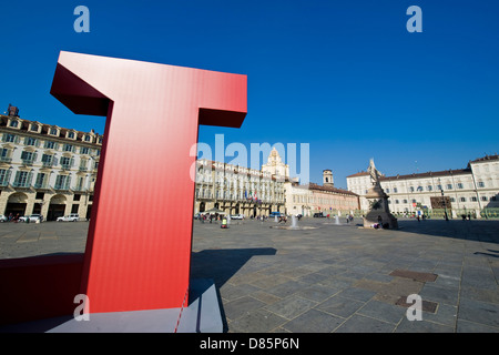 Italy Piedmont Turin Piazza Castello Stock Photo