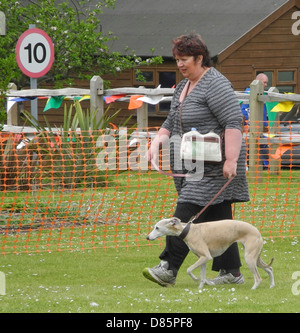 Dog shows brings out varying levels of enthusiasm...NO MODEL RELEASES EDITORIAL USE ONLY. This is a dog show at Brinsbury Agricultural College open day