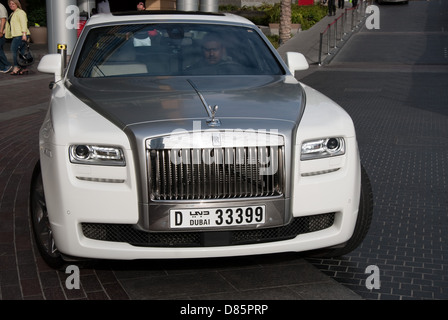 Brilliant White Rolls Royce Phantom Luxury Motor Car Stock Photo