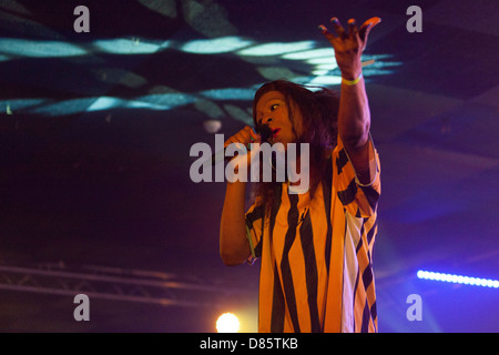 Mykki Blanco (Michael Quattlebaum Jr.), rapper, performance artist, and poet performing at ATP festival, Sussex , UK Stock Photo