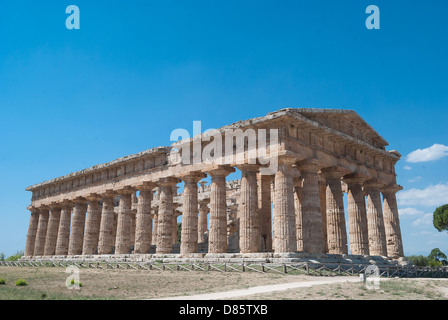 Acropolis of Paestum. Paestum is a Town in Campania, Italy Stock Photo