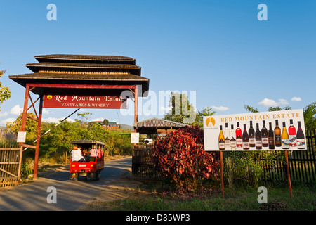 Gate to Red Mountain Estate Vineyards & Winery near Nyaung Shwe, Inle Lake Region, Myanmar Stock Photo