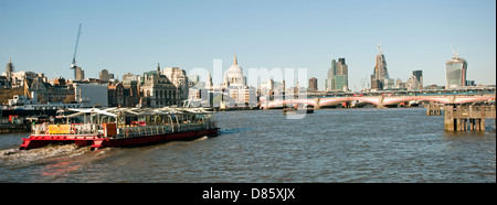 Panoramic view of Thames River Blackfriars Bridge and London Stock Photo