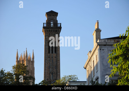 Trinity College tower, Scotland, is the Church of Scotland's College at the University of Glasgow campus. Stock Photo