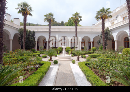 Italian courtyard of the Grand Livadia Palace - summer palace of the last Russian Imperial family Stock Photo