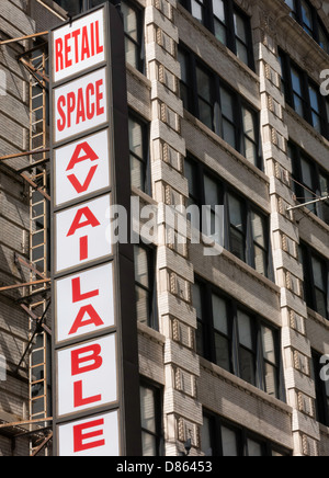 Retail Space Available Sign, NYC Stock Photo