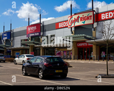 St Peter's Retail Park a large shopping centre in Mansfield town centre Nottinghamshire England UK Stock Photo