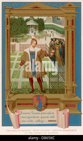 Henri II of Navarre wooing Marguerite de Valois Stock Photo