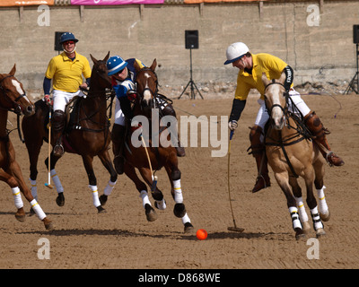 Veuve Clicquot Polo on the Beach, Watergate Bay, Cornwall, UK 2013 Stock Photo
