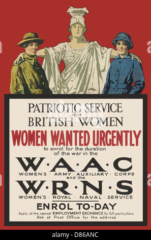 Recruitment Poster For The Waac And Wrns Stock Photo