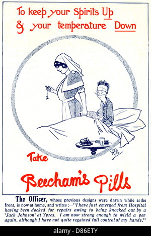 Bairnsfather Beechams Pills Advertisement  Ww1 Stock Photo
