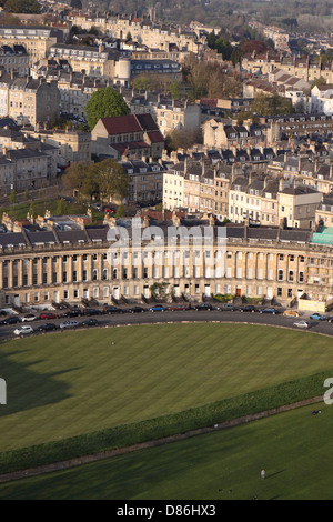 Bath Somerset aerial view of The Crescent England UK Stock Photo