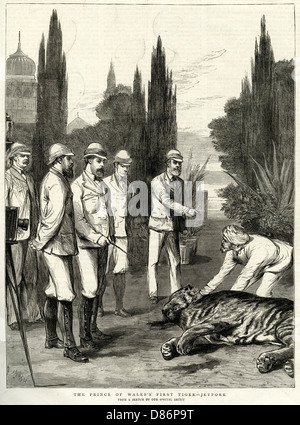 Edward VII, Prince of Wales, tiger hunting 1876 Stock Photo