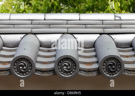 Detail of japanese temple roof tiles Stock Photo