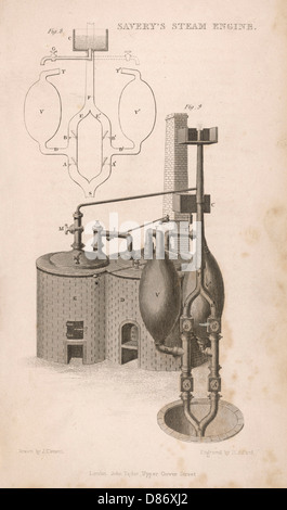 Savery's Steam Engine Stock Photo