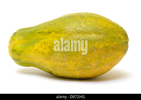 Ripe papaya isolated on white background Stock Photo