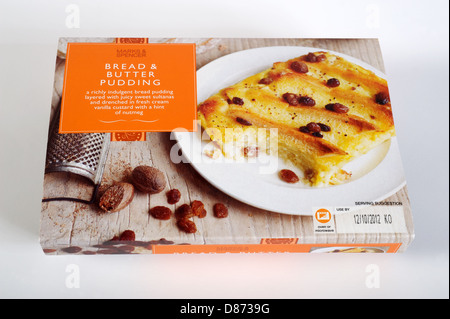 Marks & Spencer bread & butter pudding Stock Photo