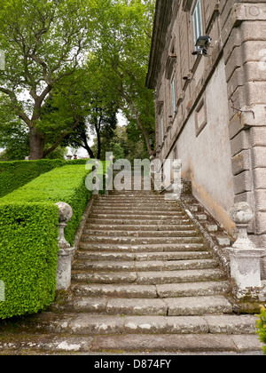 Steps and Balastrades in the enchanting gardens of Villa Lante in Bagnaia, Umbria, Italy Stock Photo