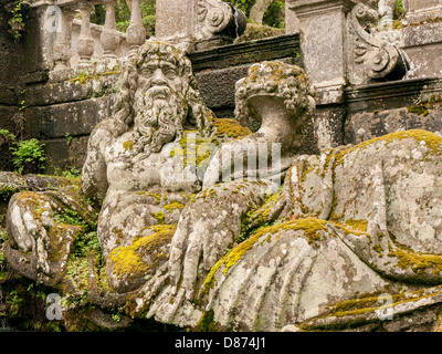 Statues in the fountain in the enchanting gardens of Villa Lante in Bagnaia, Umbria, Italy Stock Photo