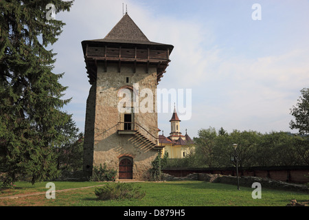 Humor Monastery located in Manastirea Humorului, about 5 km north of the town of Gura Humorului, Romania. It is a monastery for Stock Photo