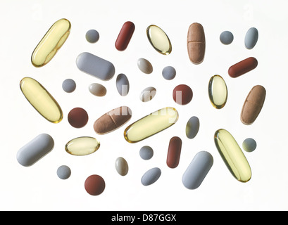 Medicine Pills & Vitamin Tablets Stock Photo