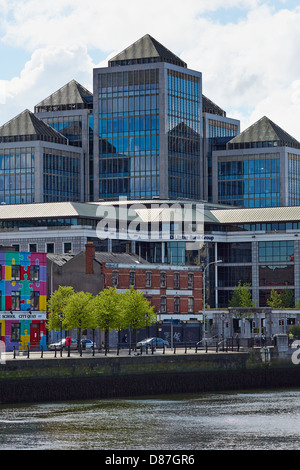 Dublin city skyline showing the Ulster bank group headquarters on Georges quay, Dublin, Ireland Stock Photo