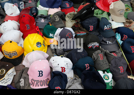 Makeshift memorial to Boston Marathon bombing victims in Copley Square, Boston, Massachusetts Stock Photo