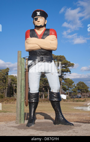 Giant Pirate Statue in Otway North Carolina Stock Photo