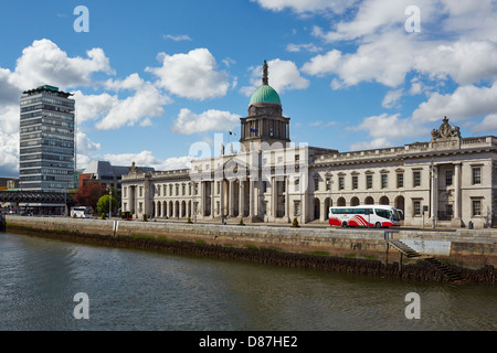 Custom House and Liberty Hall on the River Liffey, Dublin, Ireland Stock Photo