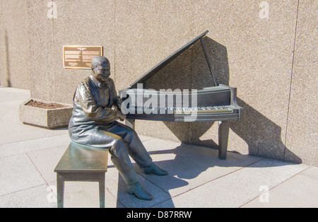 Oscar Peterson-Canadian jazz pianist and composer statue in Down town Ottawa-Canada. Stock Photo