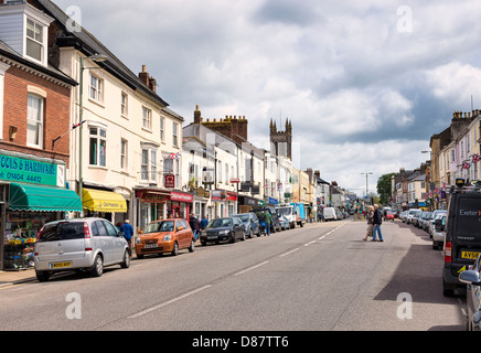 Honiton, Devon, England, UK - the town centre main high street Stock Photo