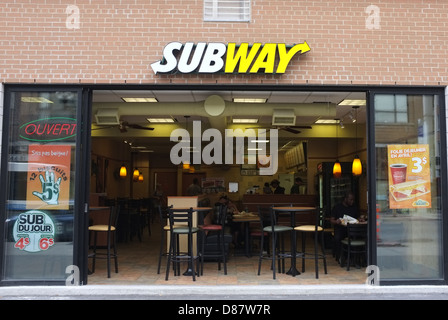 A Subway Sandwich shop in Montreal, Quebec. Stock Photo